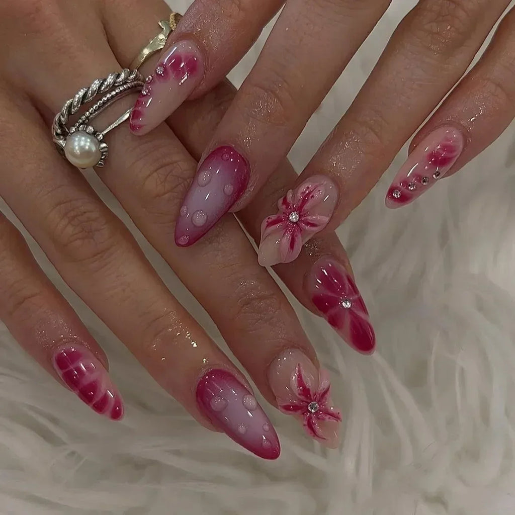 24 Faux ongles press-on design – Capsules ongulaires élégantes, plusieurs formes et styles