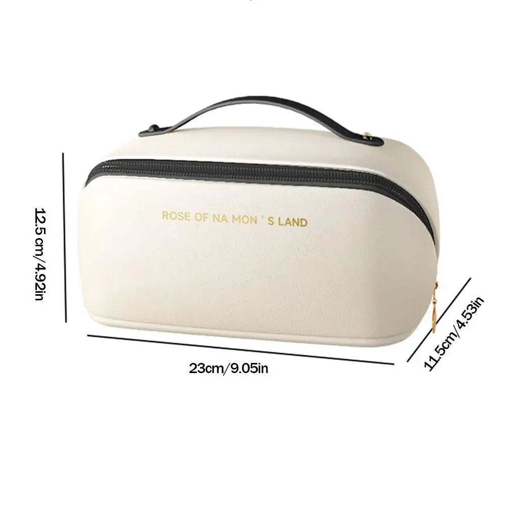 Trousse de maquillage rigide élégante – Organisateur beauté premium avec compartiments & poignée