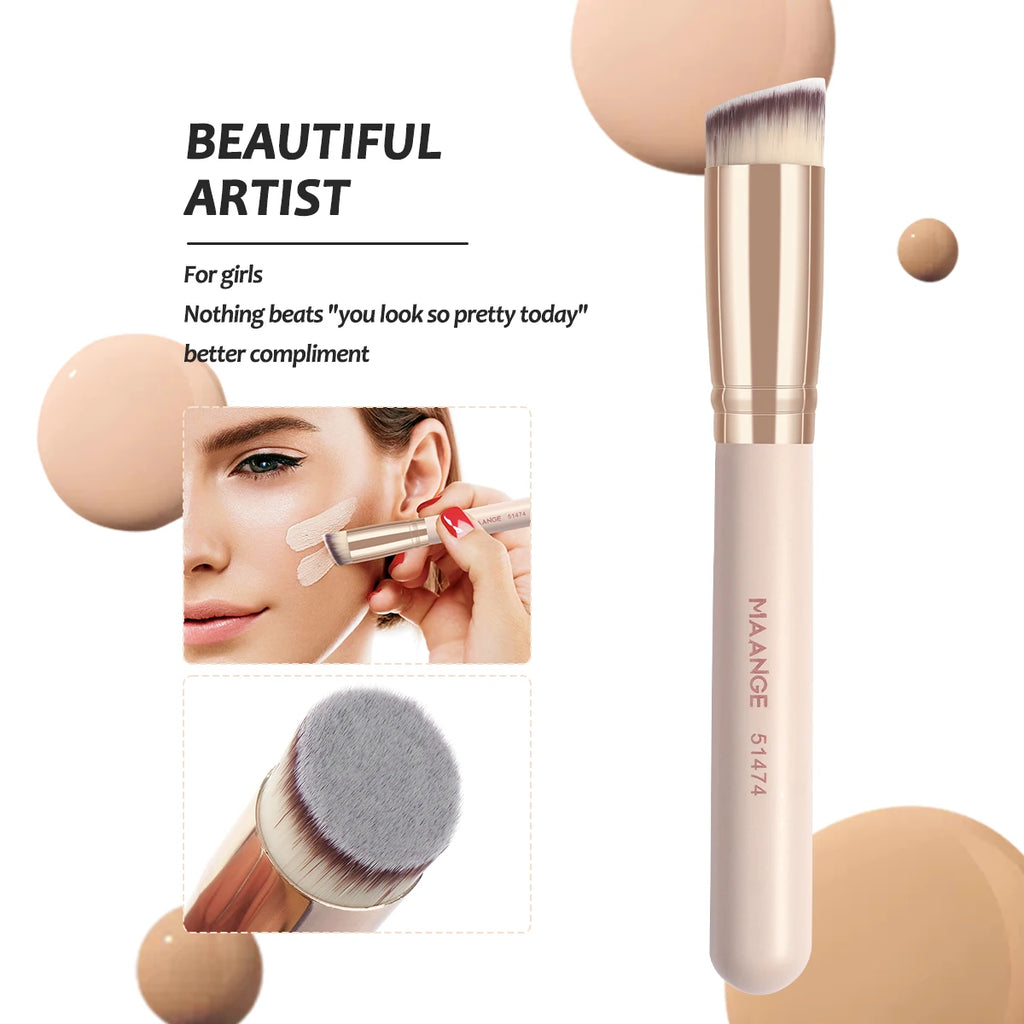 Set de 7 pinceaux maquillage MAANGE – Fond de teint, poudre, blush & correcteur