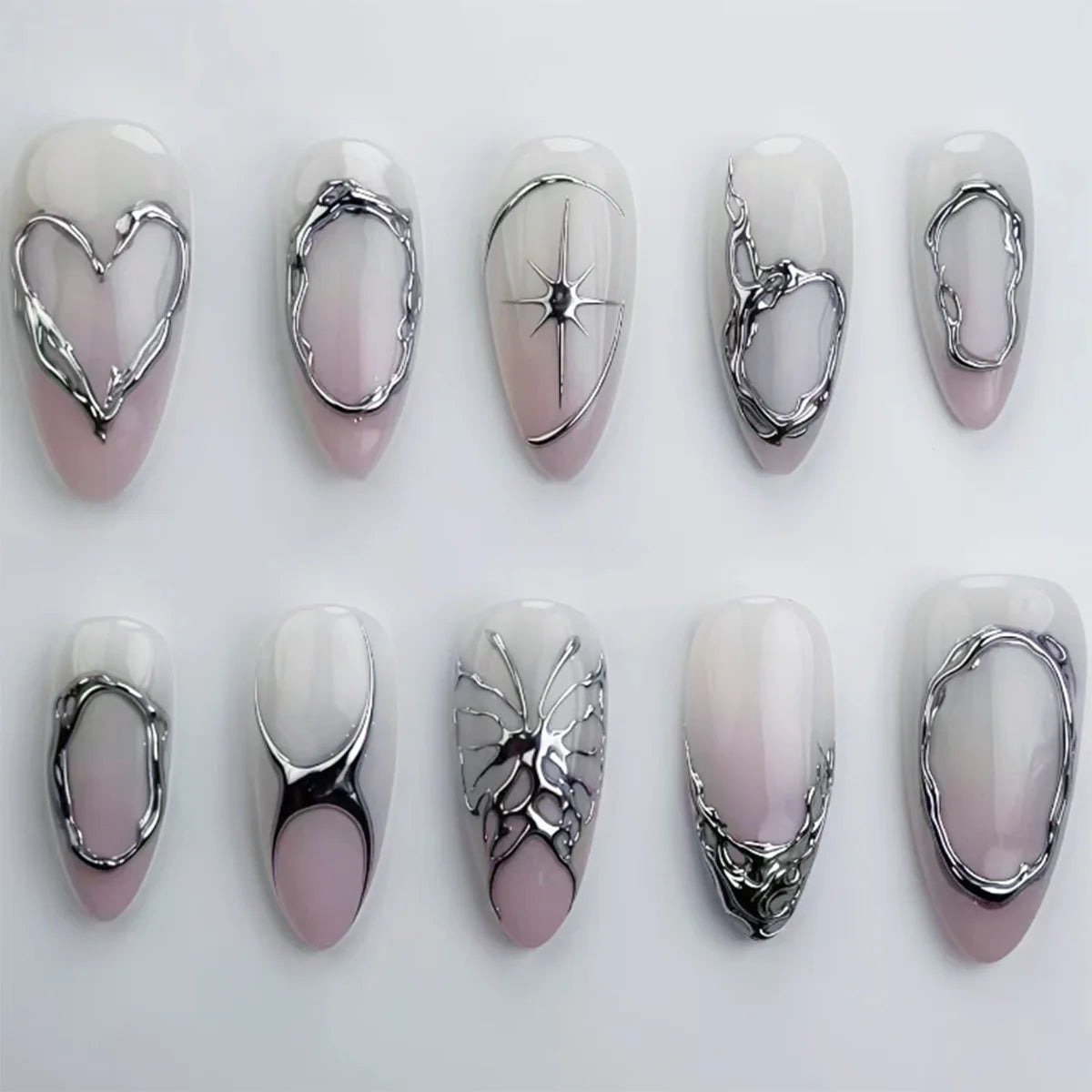 Faux ongles press-on 3D design – Capsules ongulaires effet relief, plusieurs styles