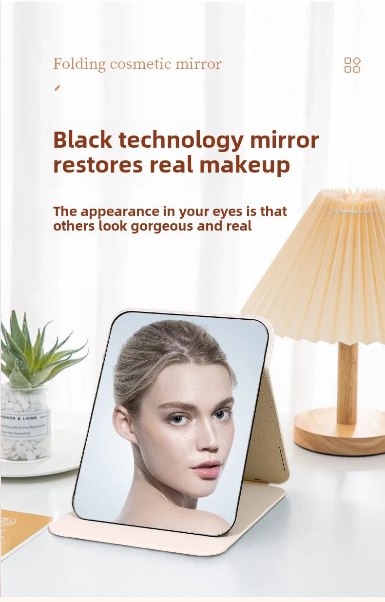 Miroir de maquillage pliable portable – Miroir de table compact sans éclairage
