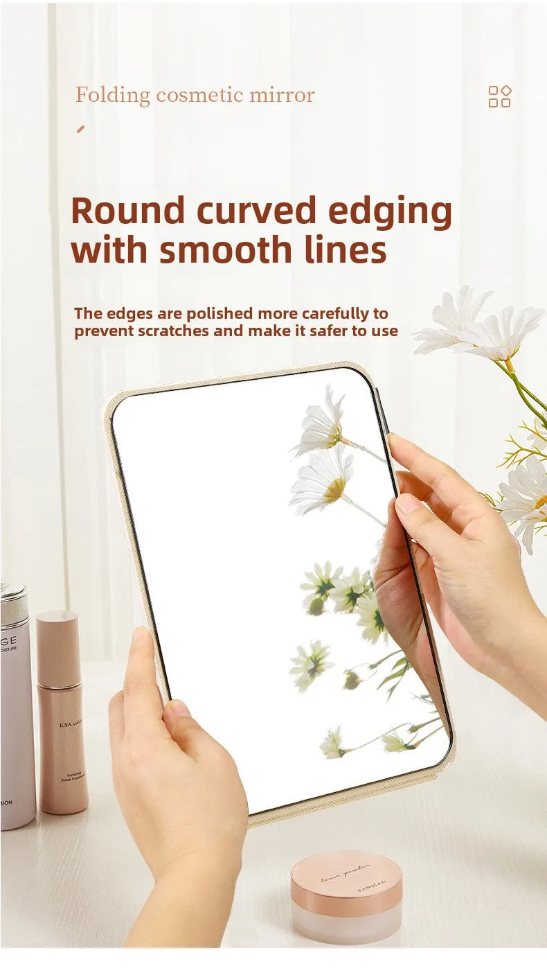 Miroir de maquillage pliable portable – Miroir de table compact sans éclairage