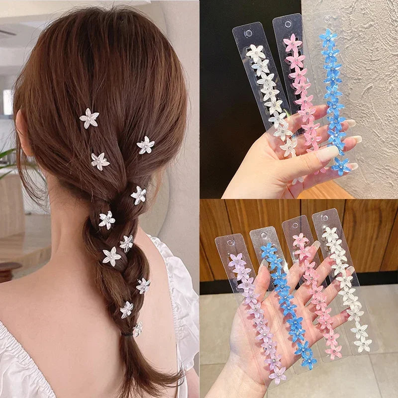 Lot de 10 mini pinces cheveux fleurs – Barrettes décoratives pour fille