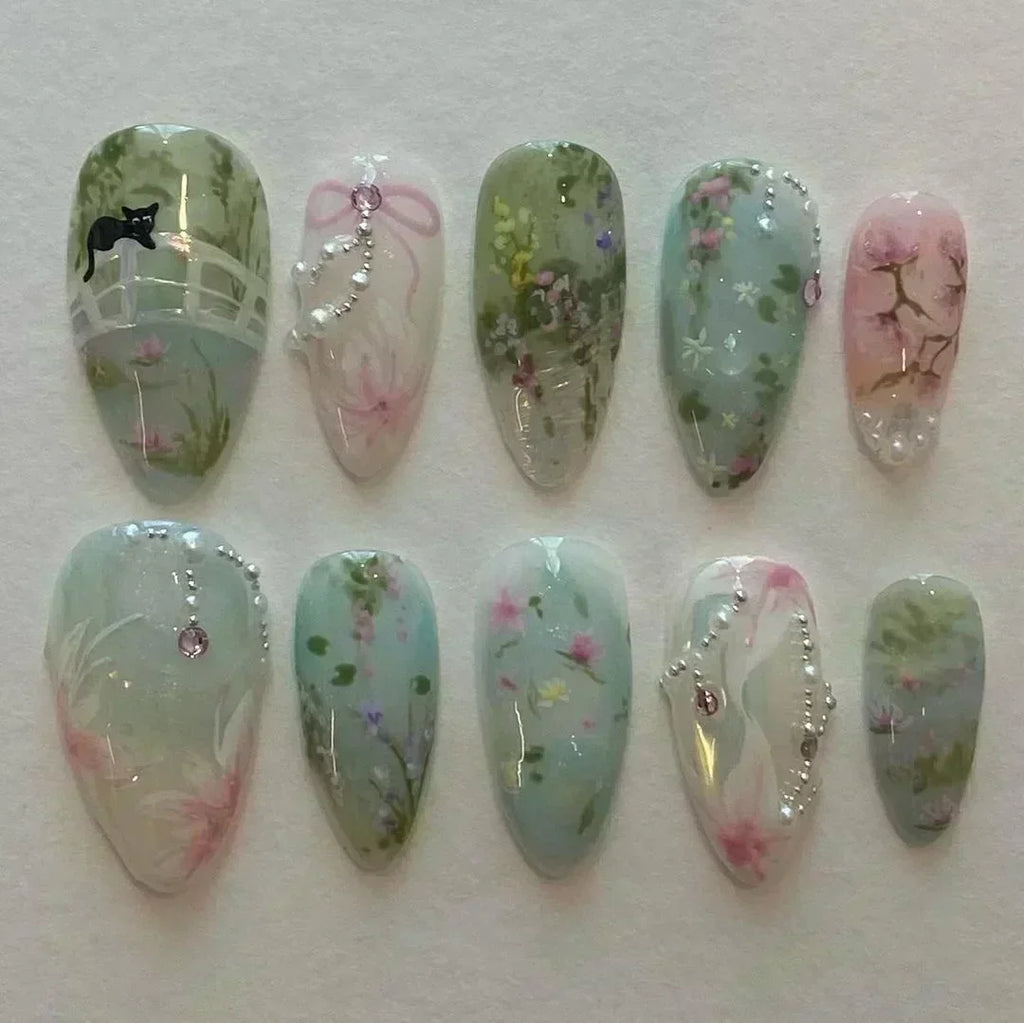 24 Faux ongles press-on design – Capsules ongulaires élégantes, plusieurs formes et styles