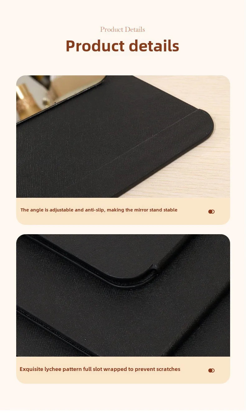 Miroir de maquillage pliable portable – Miroir de table compact sans éclairage