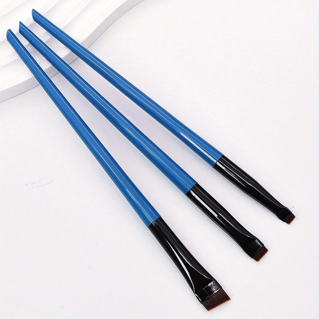 Set de 3 pinceaux maquillage précision – Eyeliner & sourcils biseautés