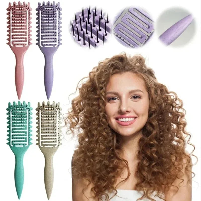 Brosse définissante cheveux bouclés – Brosse ajourée démêlante pour boucles et cheveux ondulés