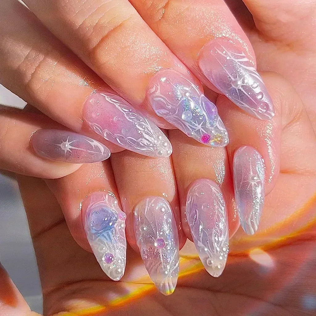 24 Faux ongles press-on design – Capsules ongulaires élégantes, plusieurs formes et styles