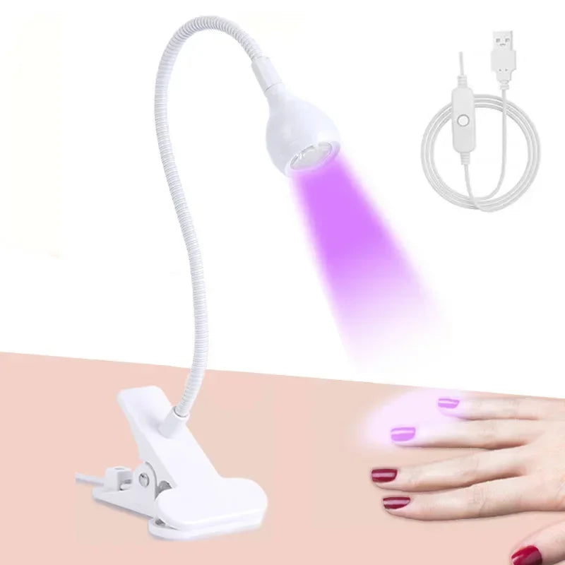 Lampe UV pour ongles – Mini sèche-ongles USB avec pince clip-on