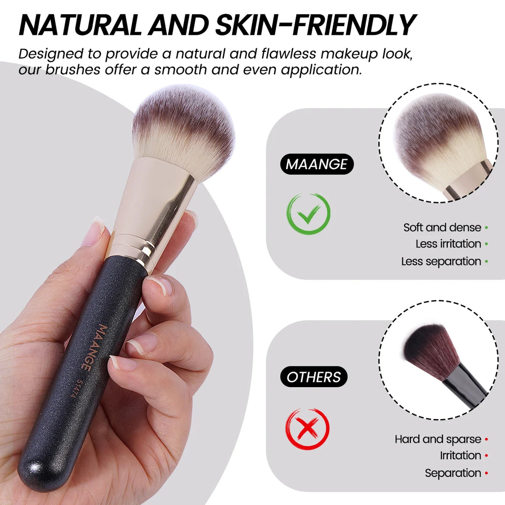 Set de 7 pinceaux maquillage MAANGE – Fond de teint, poudre, blush & correcteur