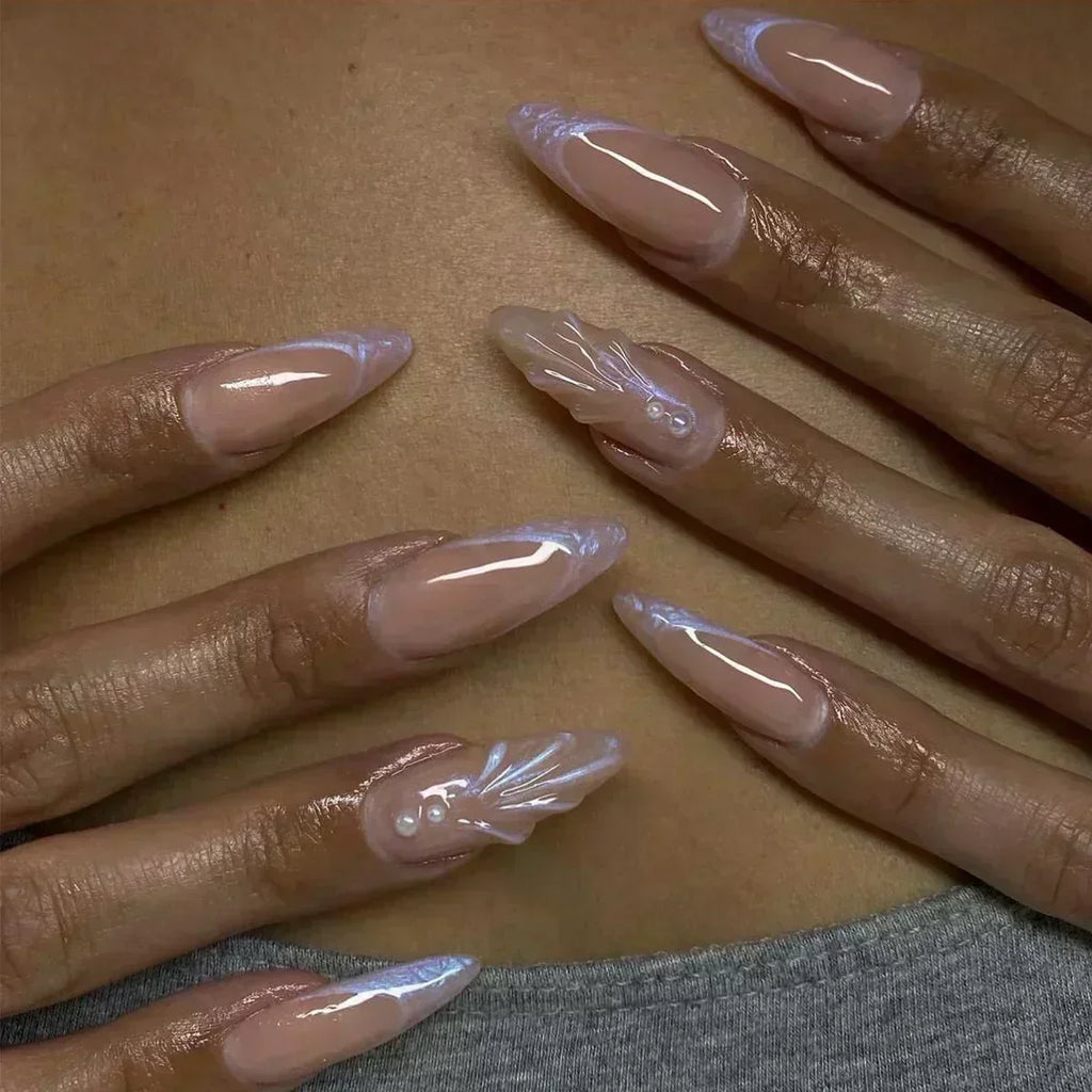 24 Faux ongles press-on design – Capsules ongulaires élégantes, plusieurs formes et styles