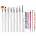 Set de pinceaux Nail Art professionnels – Dessin, liner, fan, dotting