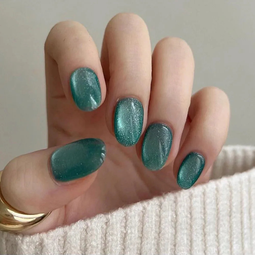 Faux ongles press-on courts carrés – Couleurs unies – 24 pièces