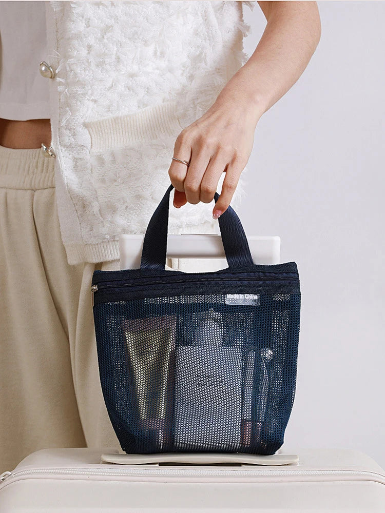 Trousse de toilette en mesh – Sac de rangement maquillage & voyage respirant