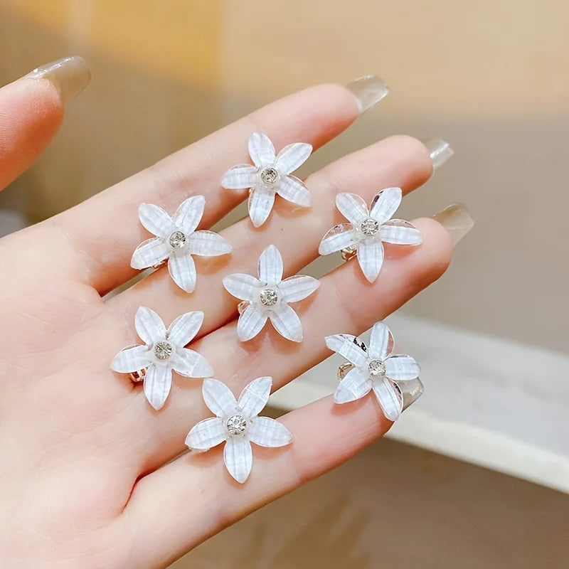 Lot de 10 mini pinces cheveux fleurs – Barrettes décoratives pour fille