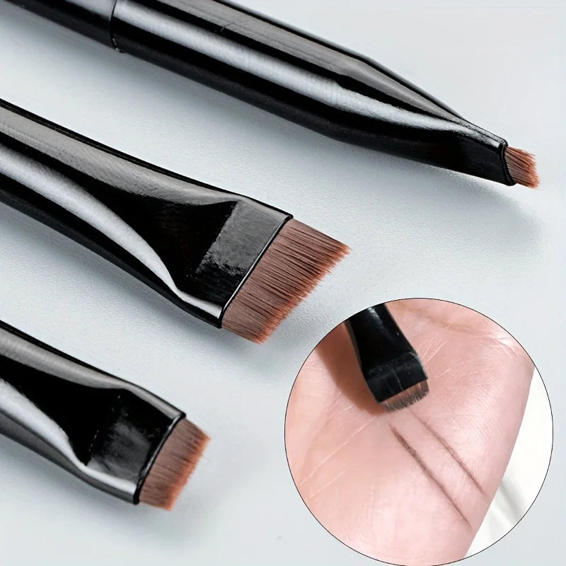 Set de 3 pinceaux maquillage précision – Eyeliner & sourcils biseautés