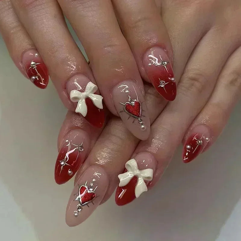 24 Faux ongles press-on design – Capsules ongulaires élégantes, plusieurs formes et styles