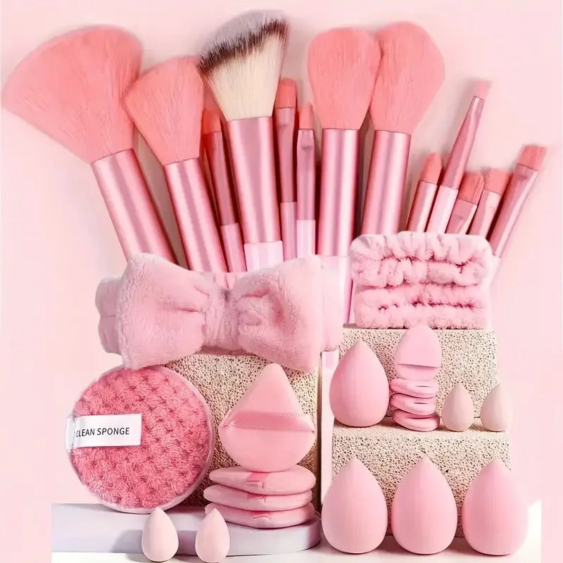 Set de pinceaux maquillage professionnel 13 ou 33 pièces avec accessoires – Teint & yeux