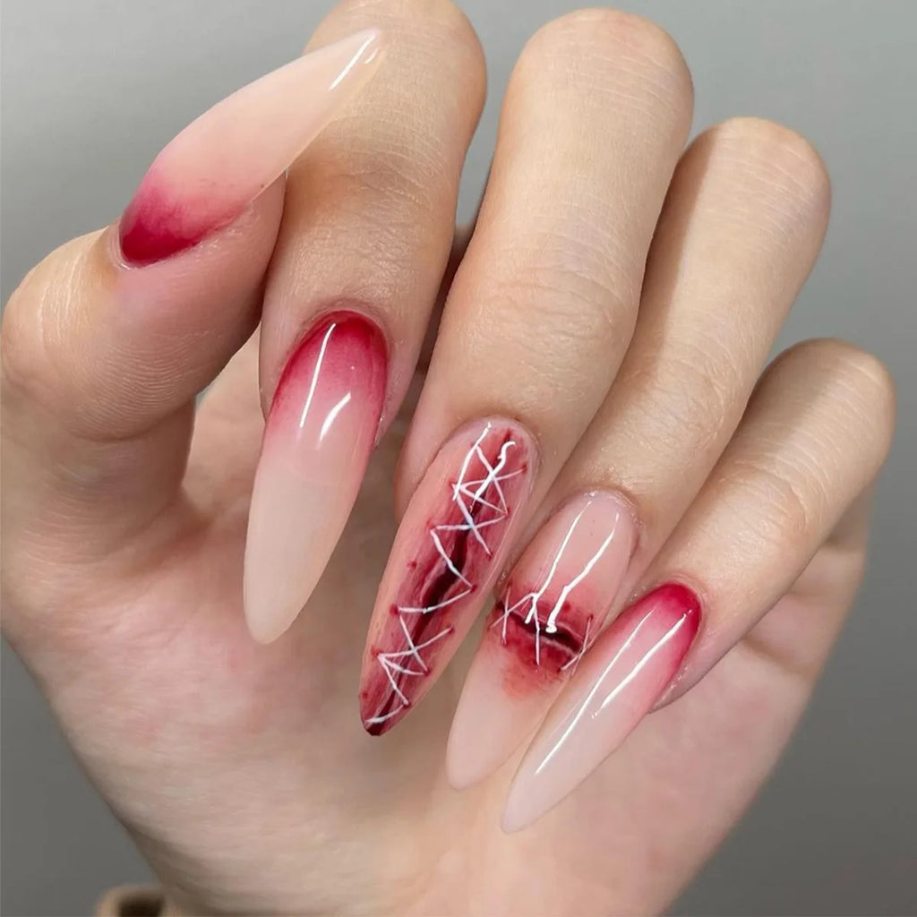 Faux ongles press-on noirs design artistique – Motifs graphiques, effet 3D, style audacieux