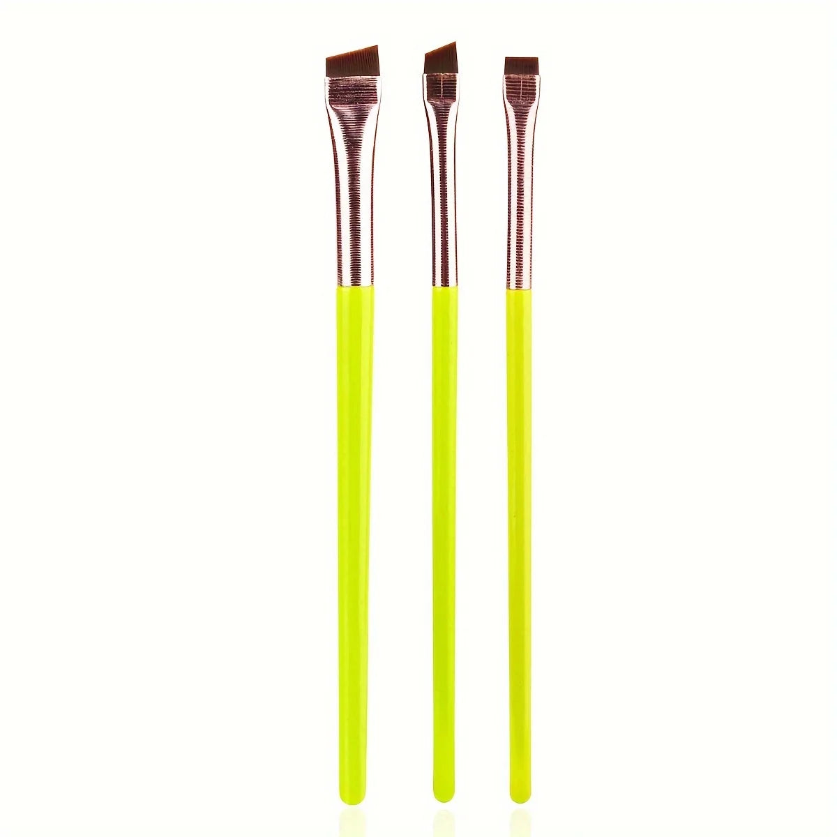 Set de 3 pinceaux maquillage précision – Eyeliner & sourcils biseautés