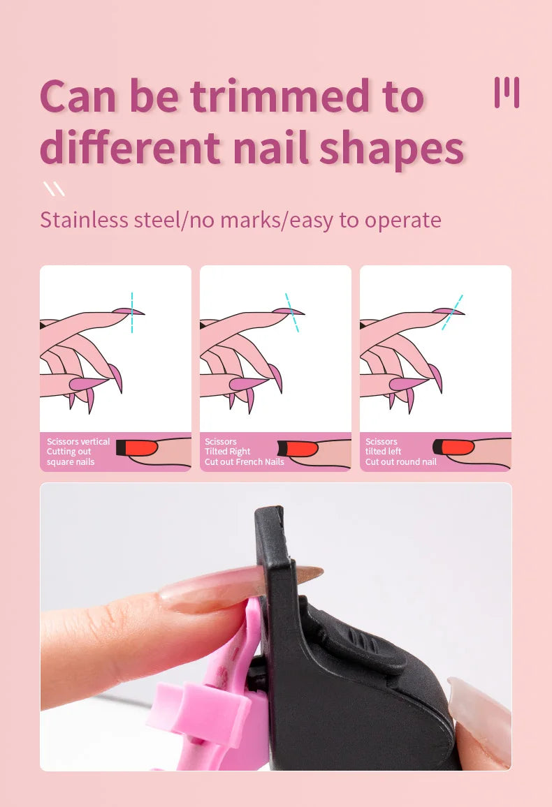 Coupe-ongles en U pour faux ongles – Coupe précise et réglable pour manucure