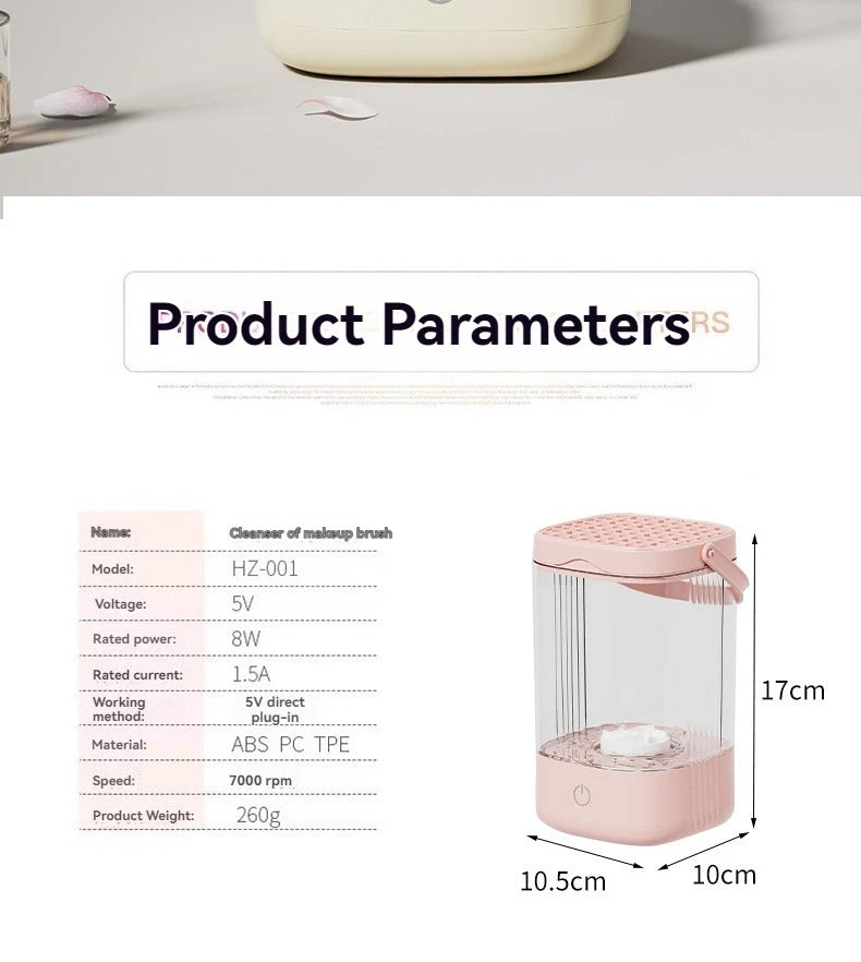 Nettoyeur électrique de pinceaux maquillage USB – Rechargeable – Nettoyage automatique & séchage rapide