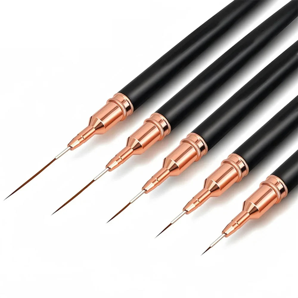 Set de pinceaux Nail Art – 5 pinceaux liner de précision pour dessins et lignes fines