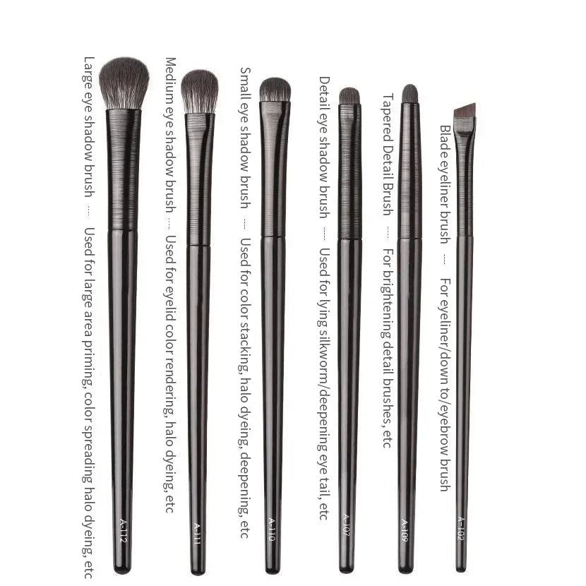 Set de pinceaux yeux professionnel – 6 pinceaux précision pour ombres, eyeliner & sourcils