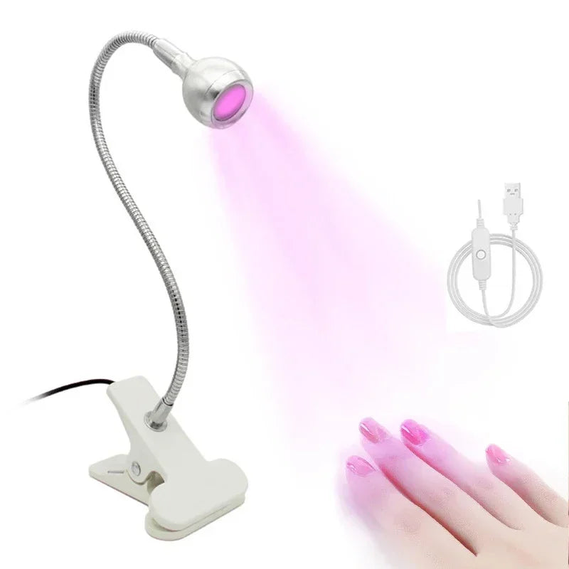 Lampe UV pour ongles – Mini sèche-ongles USB avec pince clip-on