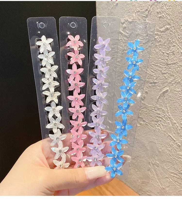 Lot de 10 mini pinces cheveux fleurs – Barrettes décoratives pour fille