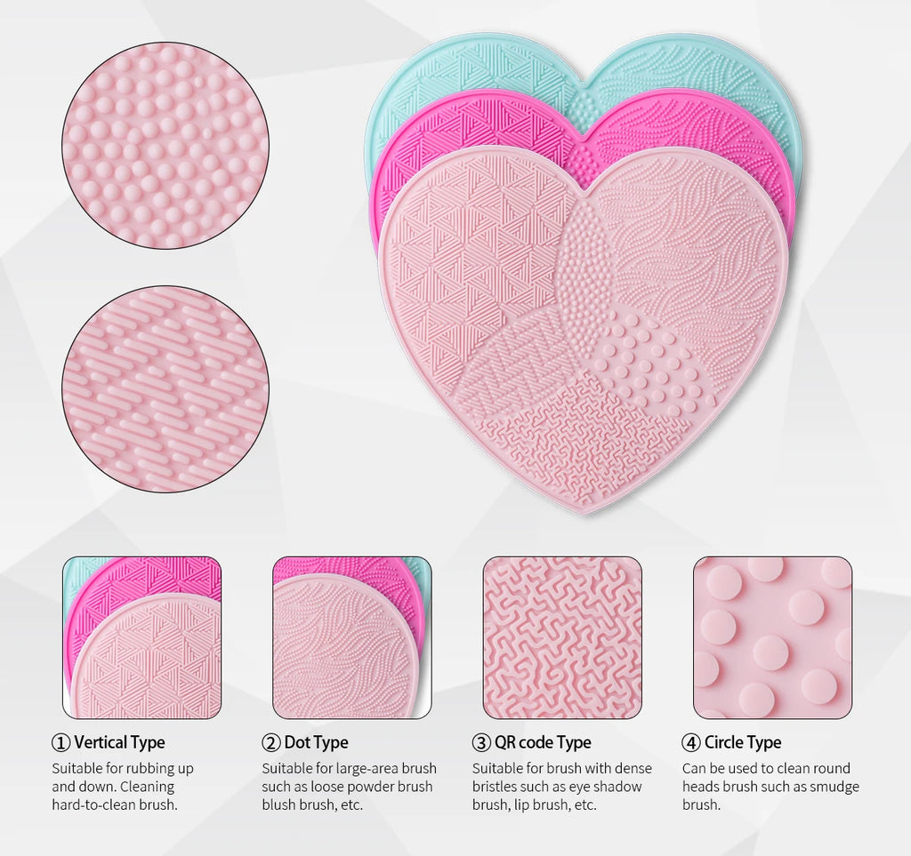 Tapis nettoyeur pinceaux maquillage en silicone – Pad de nettoyage avec ventouse – Nettoyage manuel précis