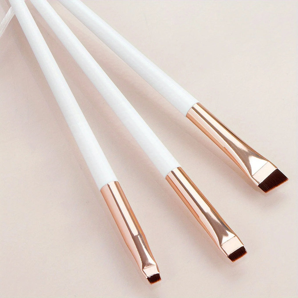 Set de 3 pinceaux maquillage précision – Eyeliner & sourcils biseautés