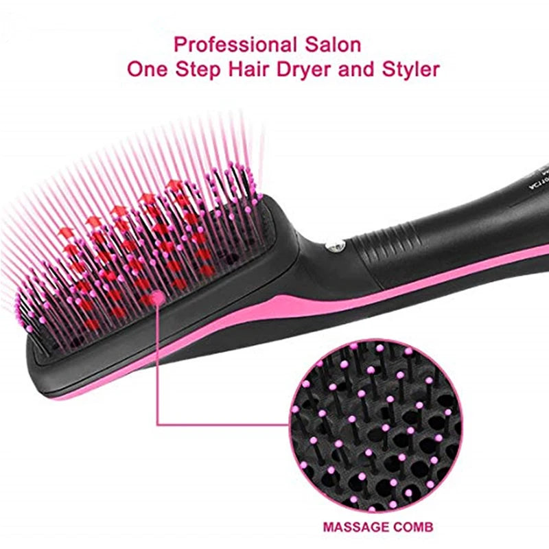 Brosse soufflante 3-en-1 ionique – Sèche-cheveux brosse lissante et coiffante en un seul geste