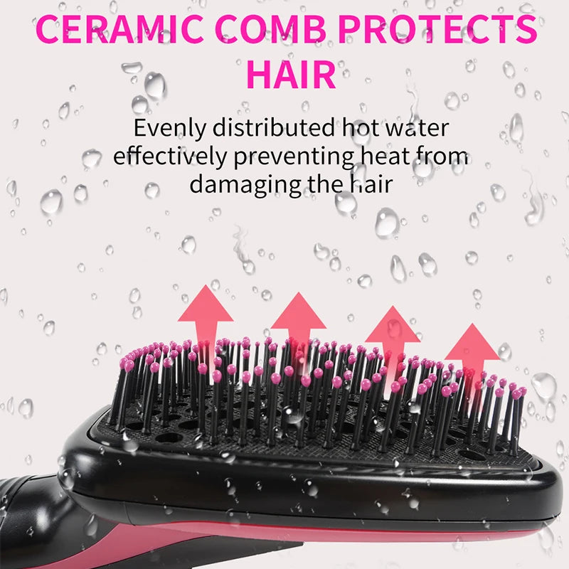 Brosse soufflante 3-en-1 ionique – Sèche-cheveux brosse lissante et coiffante en un seul geste