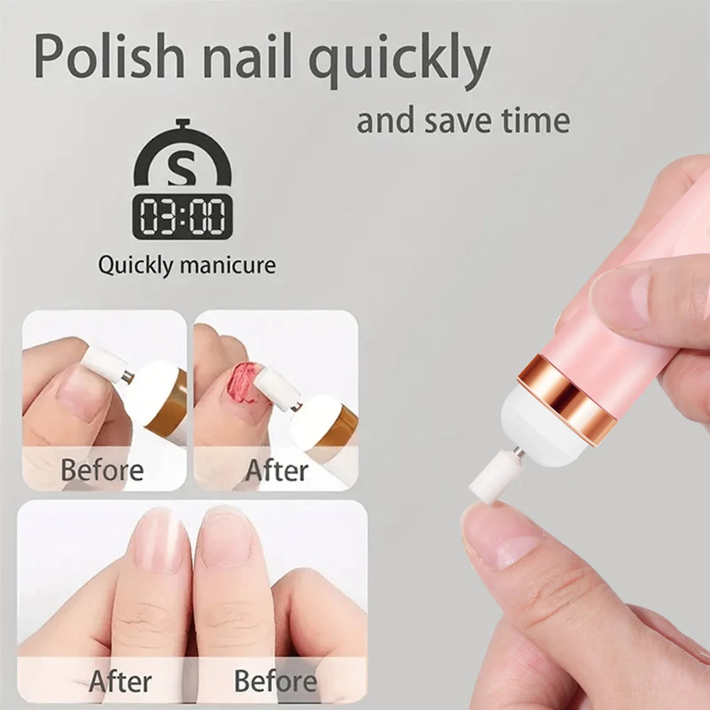 Ponceuse à ongles électrique portable – Kit manucure USB avec embouts et LED