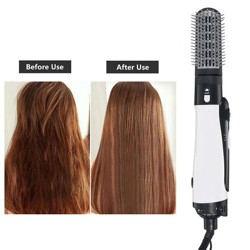 Brosse soufflante 3-en-1 ionique – Sèche-cheveux brosse volumisante lissante et bouclante