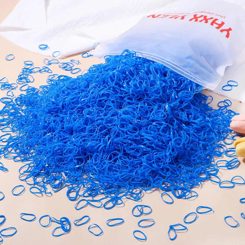 Élastiques cheveux enfant colorés – Lot de 500, 1000 ou 2000 – Mini attaches cheveux jetables en caoutchouc