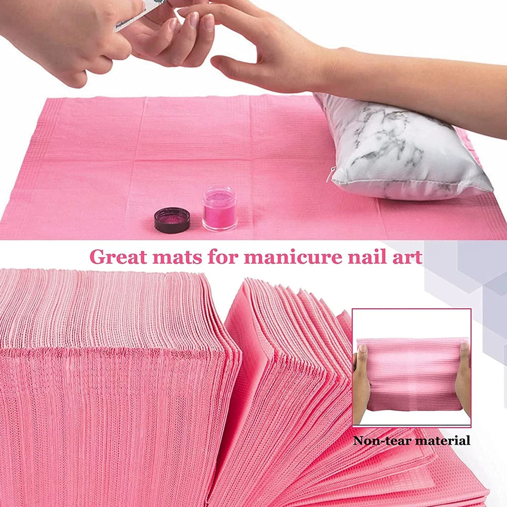 Tapis de table manucure jetables – Papier Nail Art imperméable 3 couches 20 pcs