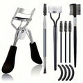 Kit sourcils & cils 11-en-1 – Recourbe-cils professionnel + brosses, peigne séparateur & accessoires