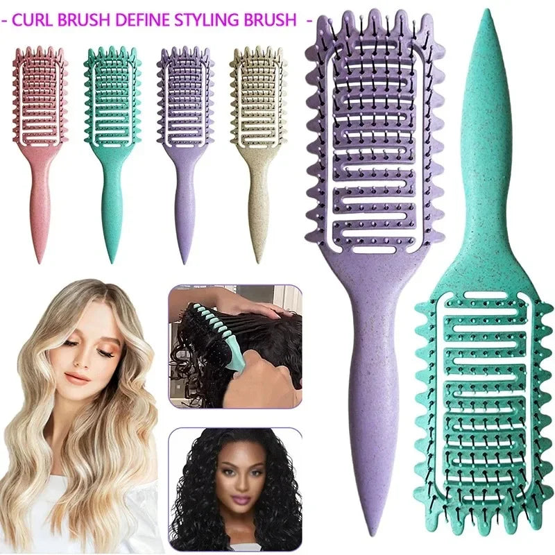 Brosse définissante cheveux bouclés – Brosse ajourée démêlante pour boucles et cheveux ondulés