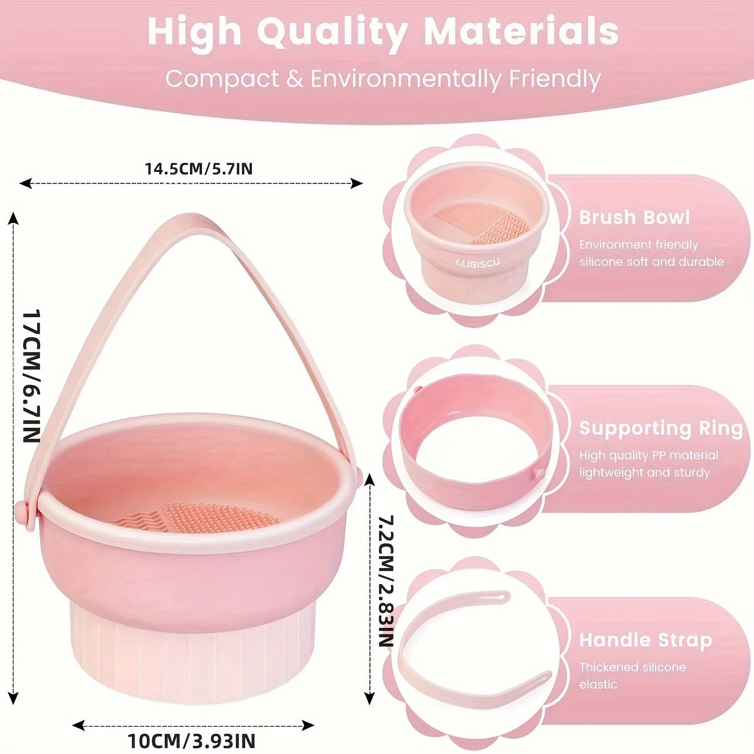 Bol nettoyeur pinceaux maquillage en silicone 3-en-1 – Lavage, séchage et rangement pinceaux & éponges