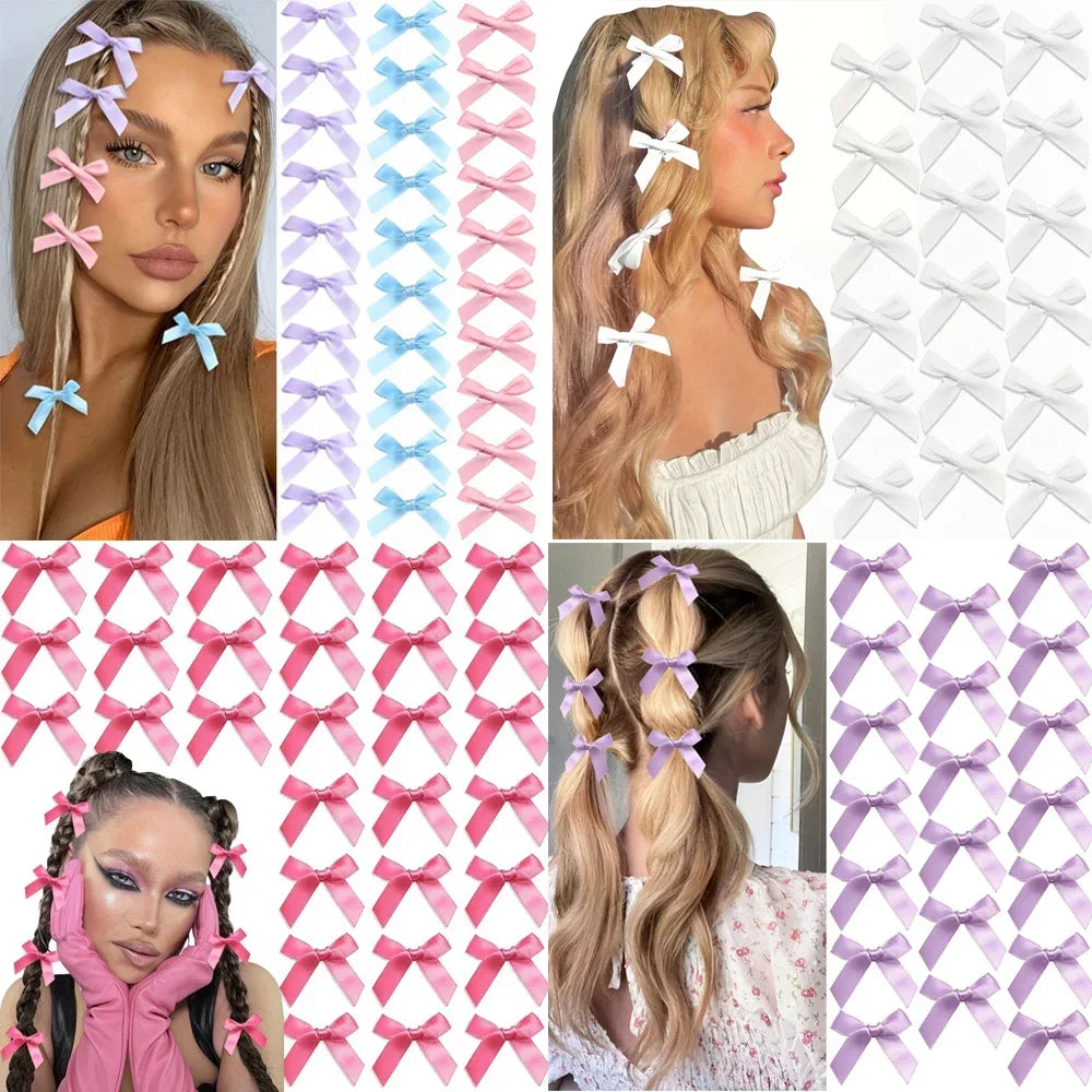 Lot de 10 mini pinces nœuds– Barrettes cheveux fille style ballet