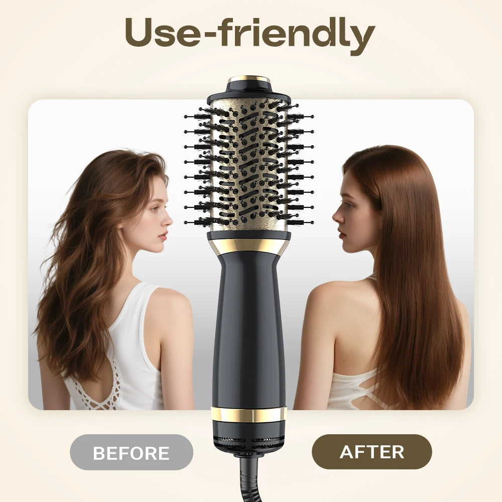 Brosse soufflante 4-en-1 ionique – Sèche-cheveux brosse ovale pour lisser, sécher et volumiser