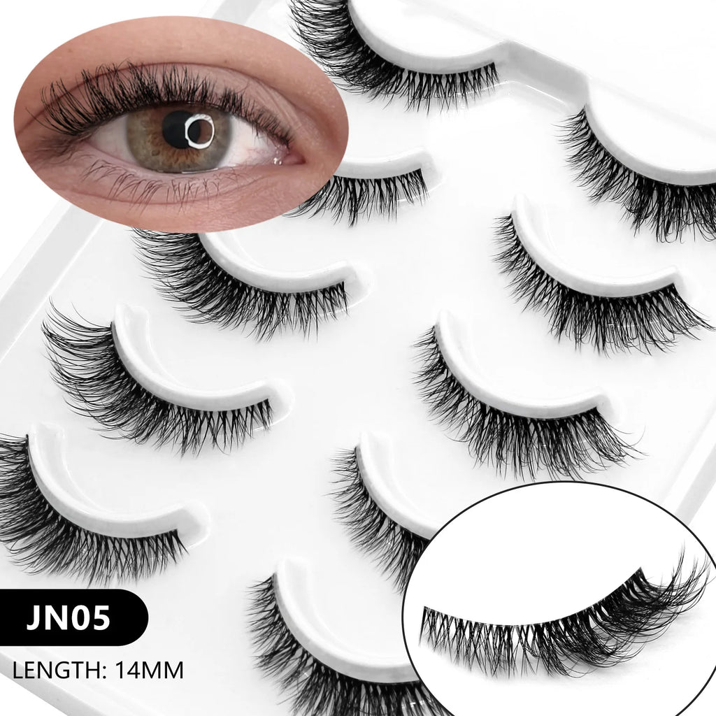 Faux cils 3D effet volume – Bande transparente, style œil de chat, regard intense