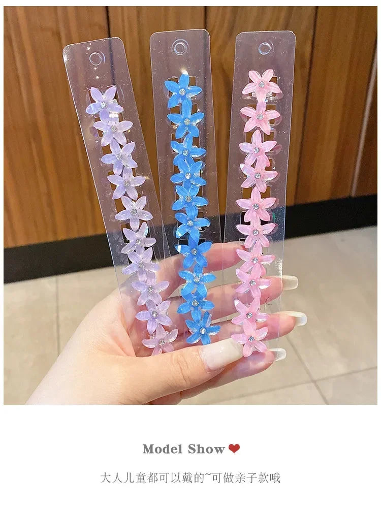 Lot de 10 mini pinces cheveux fleurs – Barrettes décoratives pour fille