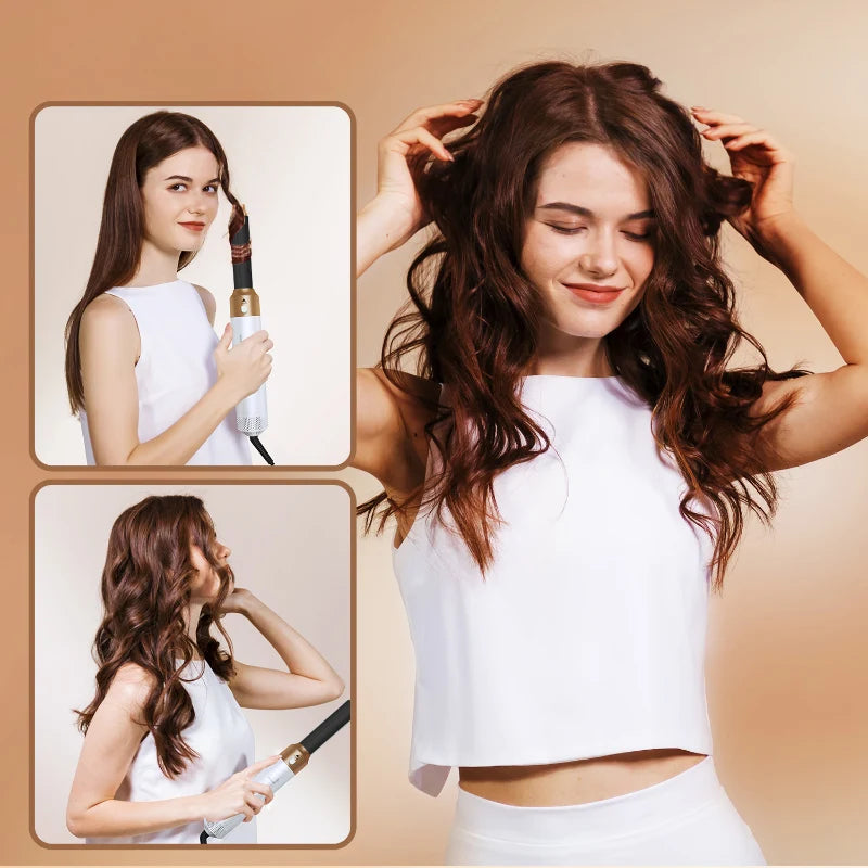 Brosse soufflante 5-en-1 professionnelle – Séchage, lissage & boucles